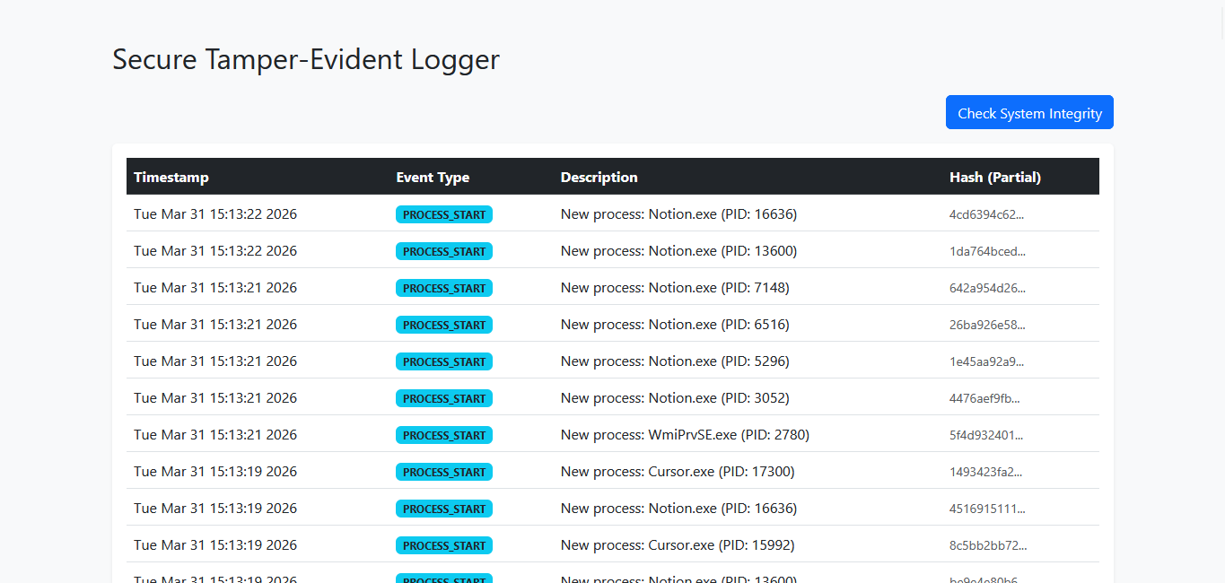 Tamper-Evident Logging System Using Python